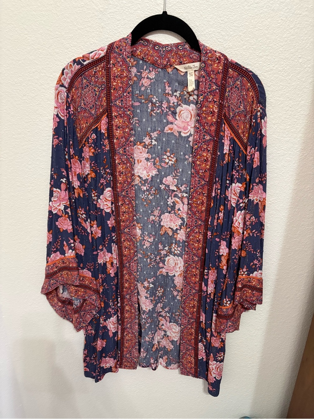 Matilda Jane Navy and Pink Floral Open Cardigan